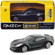 Машинка металлическая Uni-Fortune RMZ City 1:64 Chevrolet Corvette C7, без механизмов, цвет черный матовый, 9 x 4.2 x 4 см - 0