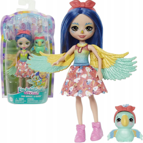 Кукла Mattel Enchantimals Попугай Прита и питомец Флатер - 0