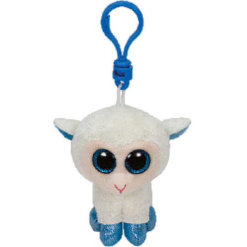 Мягкая игрушка TY Beanie Boo's Брелок Овечка белая с голубыми копытцами, 12 см - 0