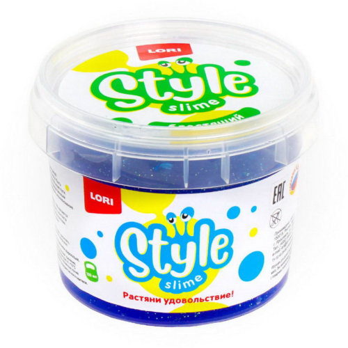 Слайм LORI Style Slime блестящий "Синий с ароматом тутти-фрутти", 120мл. - 0