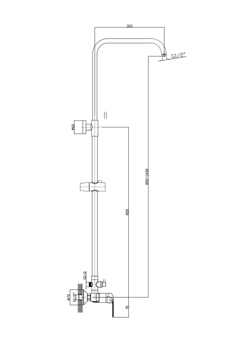 Тропическая душевая система RUSH со смесителем для душа, хром (ST4235-10) - 1