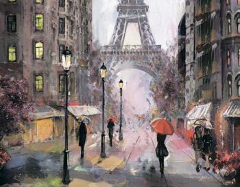 Алмазная живопись LG249 "Париж под дождем"