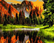 Картина по номерам GX3348 "Пылающий закат в горах" - 0