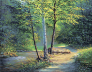 Алмазная живопись LG259 "Река в лесу" - 0