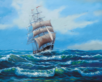 Картина по номерам MG2410 "Корабль с белыми парусами"