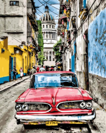 Картина по номерам GX8934 "Винтажное авто в старой Гаване"