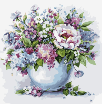 Картина по номерам MG2102 "Нежные цветы в белой вазе"