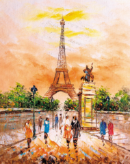 Картина по номерам MG2405 "Прогулка по теплому Парижу" - 0