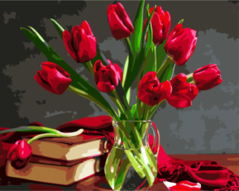 Картина по номерам GX8115 "Букет красных тюльпанов"