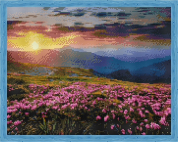 Алмазная живопись QA204010 "Цветущее поле на закате"