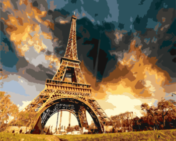 Картина по номерам GX7914 "Эйфелева Башня на Закате"
