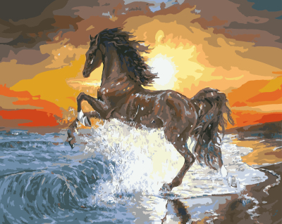 Картина по номерам GX7838 "Конь на закате" - 0