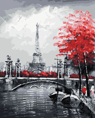 Картина по номерам GX29901 "Канал на фоне Эйфелевой башни"