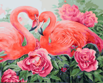 Картина по номерам GX31635 "Фламинго в цветах"