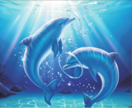 Алмазная живопись LG223 "Дельфины в игре" - 0
