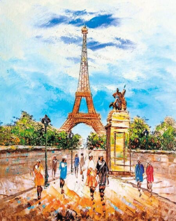 Алмазная живопись LG281 "Прогулка по Парижу"