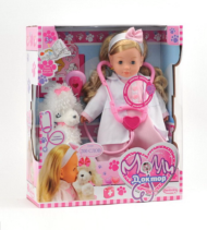 Интерактивная кукла 40 см Молли доктор (частично мягконабивная) со стетоскопом и собачкой - 0