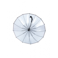 Зонт Прозрачный - Черная кайма (14 спиц) - 4