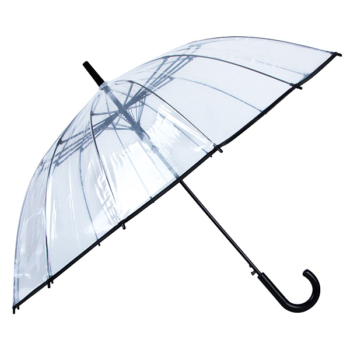 Зонт Прозрачный - Черная кайма (14 спиц)