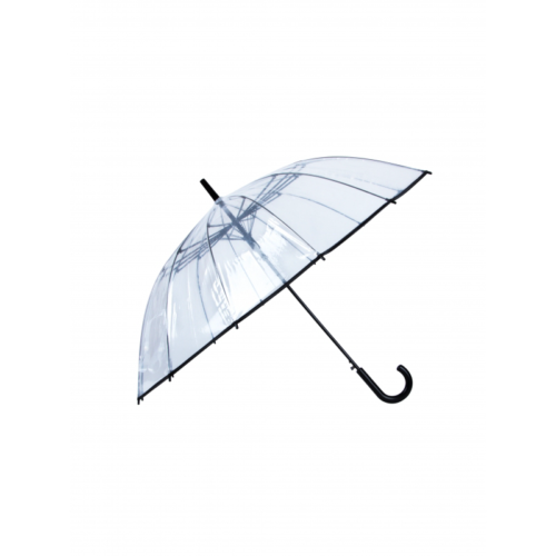 Зонт Прозрачный - Черная кайма (14 спиц) - 1