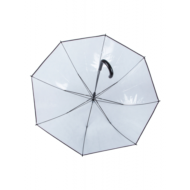 Зонт Прозрачный - Черная кайма (8 спиц) - 4