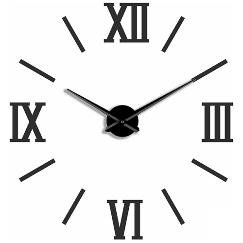 Часы самоклеящиеся 3D Римские черные - 0