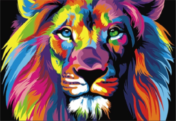 Алмазная живопись LE020 "Радужный лев"