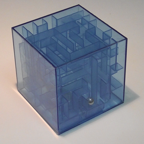 Копилка-головоломка синяя - Лабиринт (9см) - 1