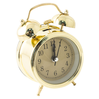 Часы будильник настольные D=7 см золотой цвет