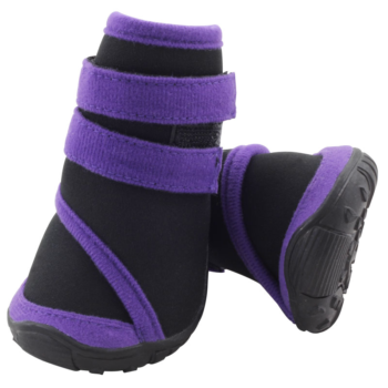 YXS136-L Ботинки для собак черные с фиолетовым, 65*60*75мм (уп.4шт.)