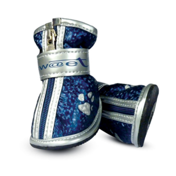 YXS089-4 Ботинки для собак синие с "лапками", 55*45*55мм (уп.4шт.)