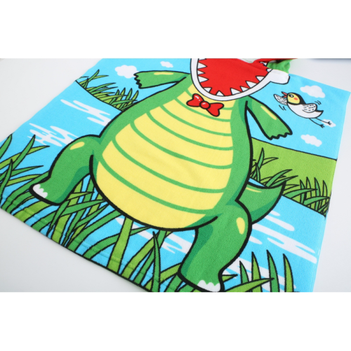 Полотенце-пончо детское с принтом - Крокодил - 5