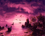 Картина по номерам GX7790 "Фиолетовый закат" - 0