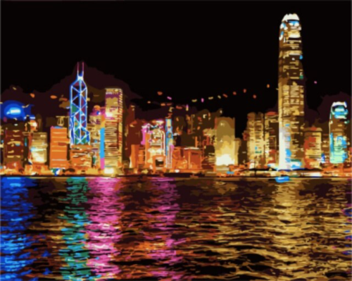 Картина по номерам GX7256 "Ночной Гонконг" - 0