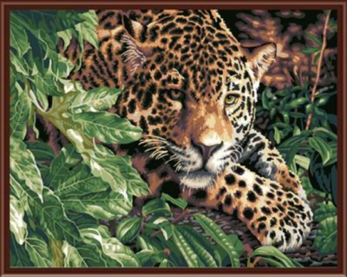 Картина по номерам GX6833 "Леопард в кустах" - 0
