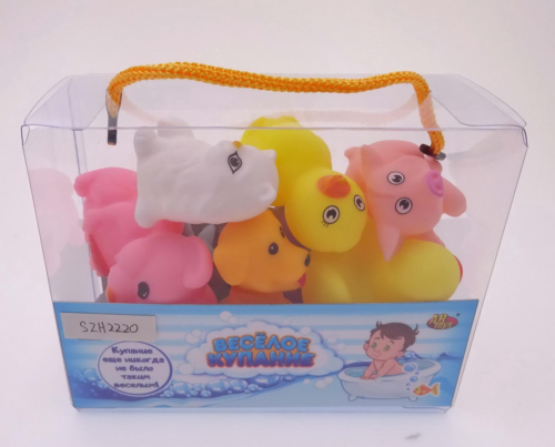 Набор резиновых игрушек для ванной Abtoys Веселое купание 8 предметов (набор 2), в сумке - 0