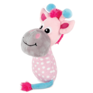 Игрушка PUPPY для щенков мягкая - Жираф в горошек розовый (16,5см) - 0