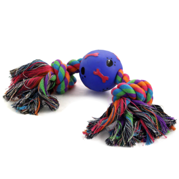 Игрушка для собак - Веревка 2 узла и мяч (6,5см/30см)