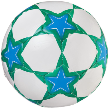 Футбольный мяч Junfa сине-зелёный, 22-23 см.