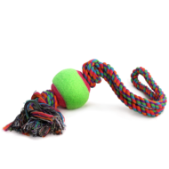 Игрушка для собак - Верёвка с петлей 2 узла и мяч (6,5см/45см) - 0