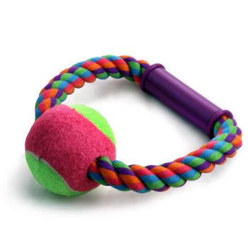 Игрушка для собак - Верёвка-кольцо с ручкой и мяч (6,5см/16,5см)