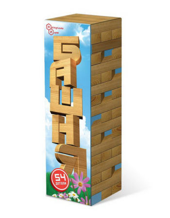 Башня 54 детали в картонной коробке (дерево)