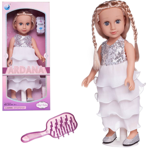 Кукла Junfa Ardana Baby в белом платье с серебристыми пайетами 45 см - 0