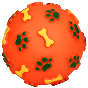 Игрушка для собак из винила - Мяч с лапками и косточками 11см