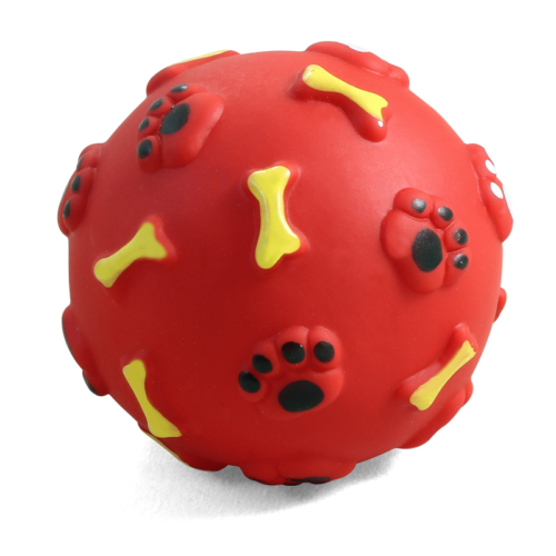 Игрушка для собак из винила - Мяч с лапками и косточками 8см - 0
