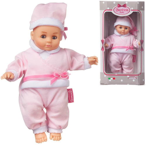 Кукла DIMIAN Bambina Bebe Пупс в розовом костюмчике, 20 см - 0