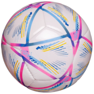 Футбольный мяч Junfa с сине-розовыми полосками 22-23 см - 0