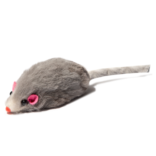 Игрушка для кошек "Мышка серая", 65-75мм (уп.3шт.) - 0