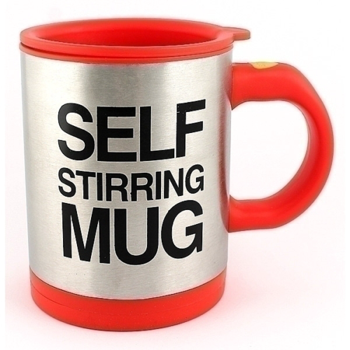 Кружка-мешалка красная "Self stirring mug" - 0