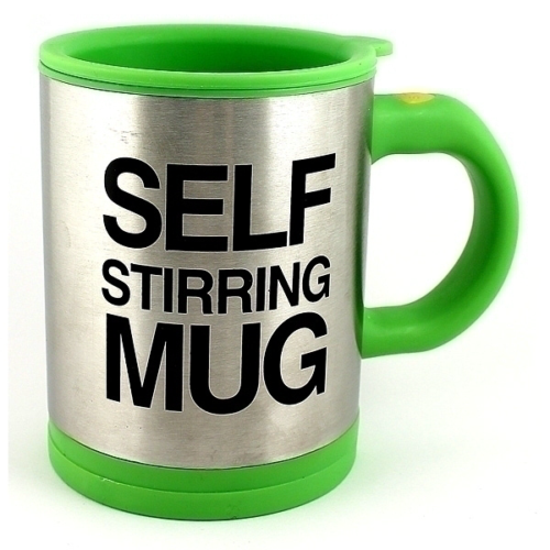 Кружка-мешалка зеленая "Self stirring mug" - 0